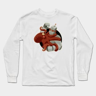 Robot Versus Cephalopods Long Sleeve T-Shirt